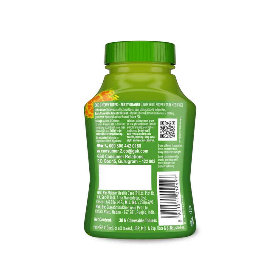 Eno Chewy Bites - On-The-Go Acidity Relief , Zesty Orange Flavour