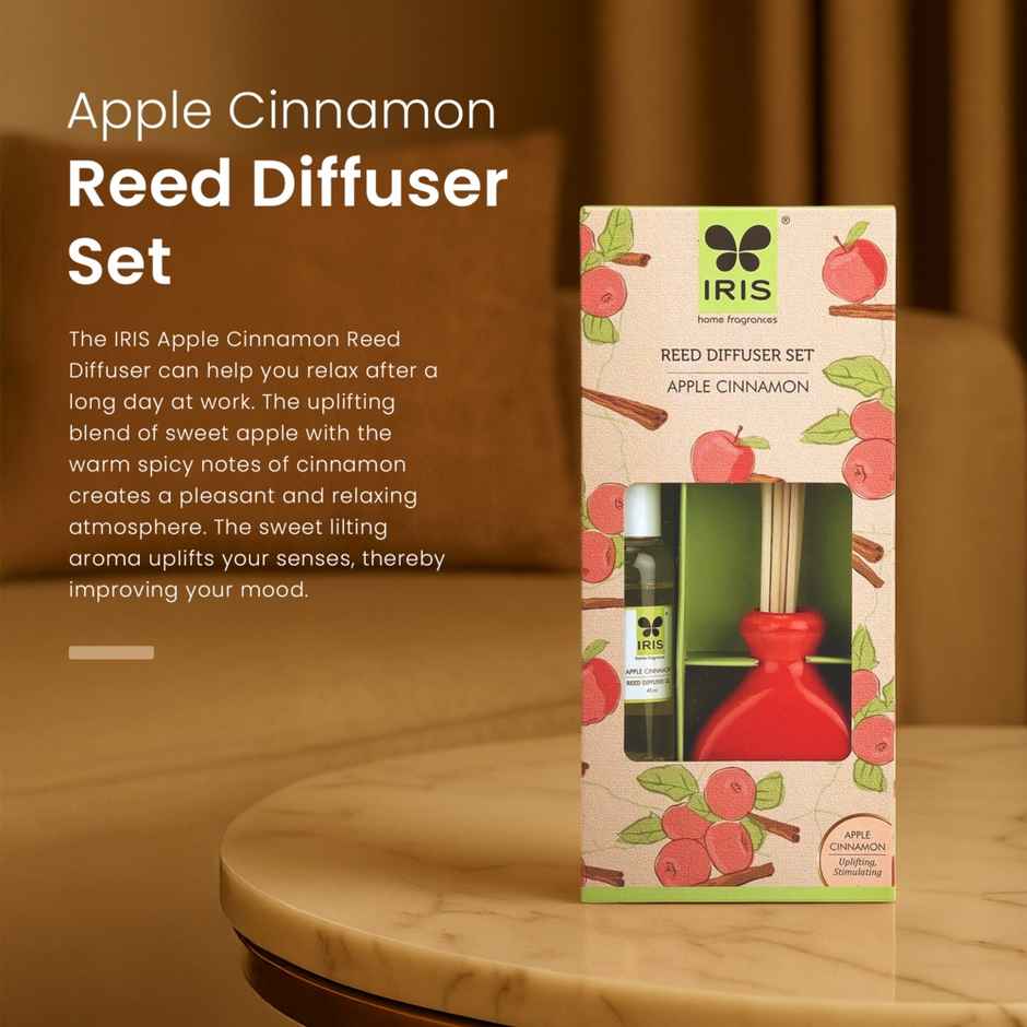 IRIS Apple Cinnamon Reed Diffuser Set | Decorative & Pleasant