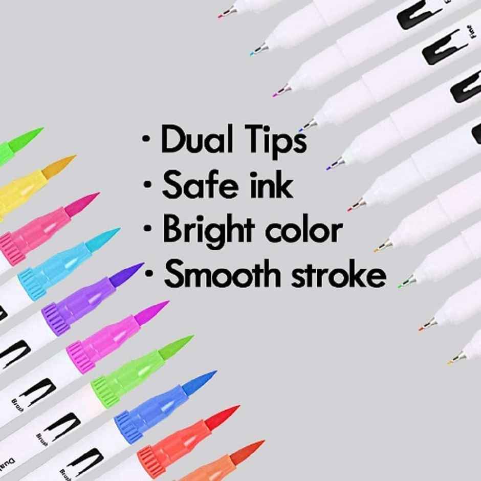 12 Color Dual Tip Brush Pen