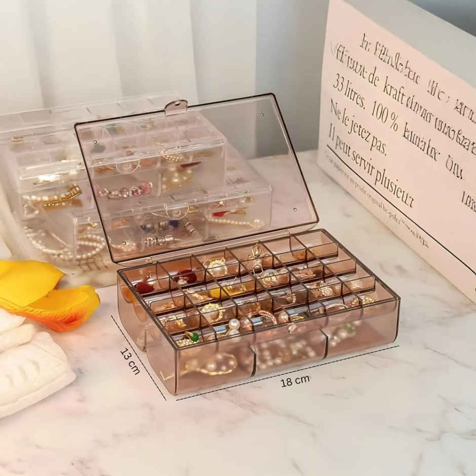 Zedak Acrylic 2-Layer Jewellery Organizer | Brown