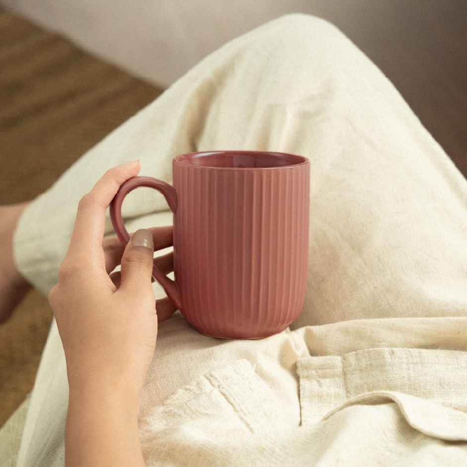 Borosil Porcelia Flute Rose Tea Coffee Porcelain Mug Set Microwave Dishwasher Safe