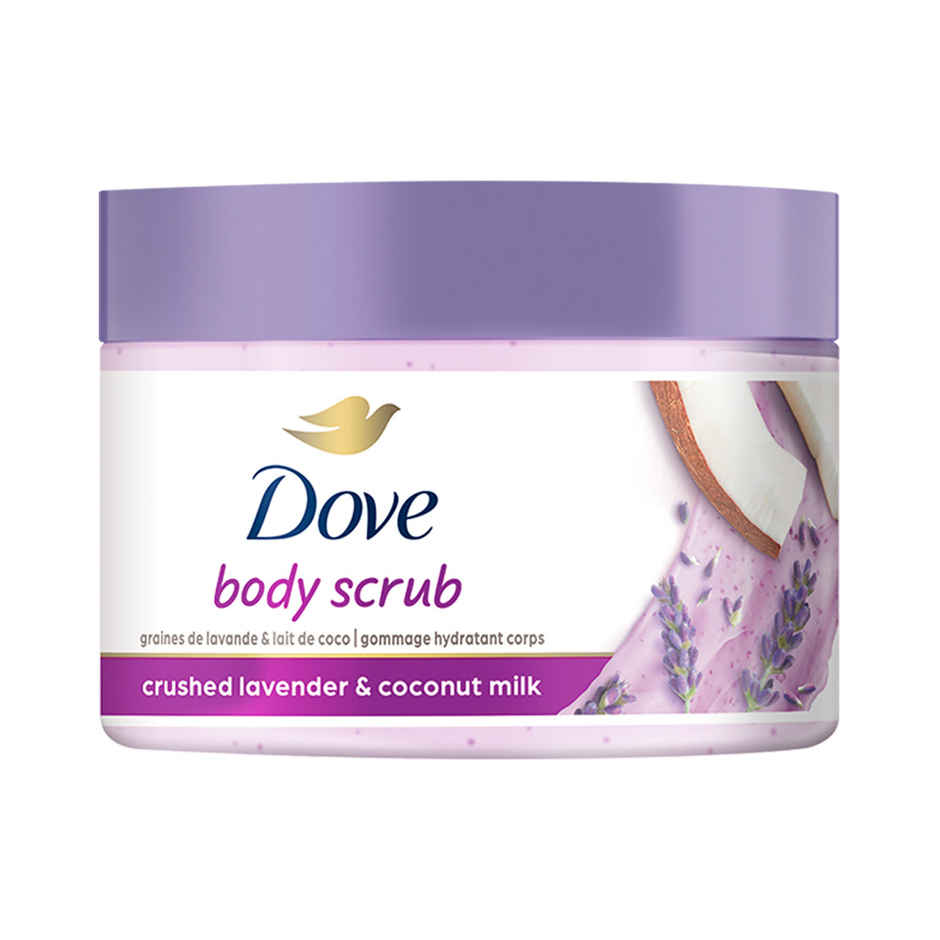 Dove Exfoliating Body Polish Scrub Crushed Lavender & Coconut Milk For Dry Skin