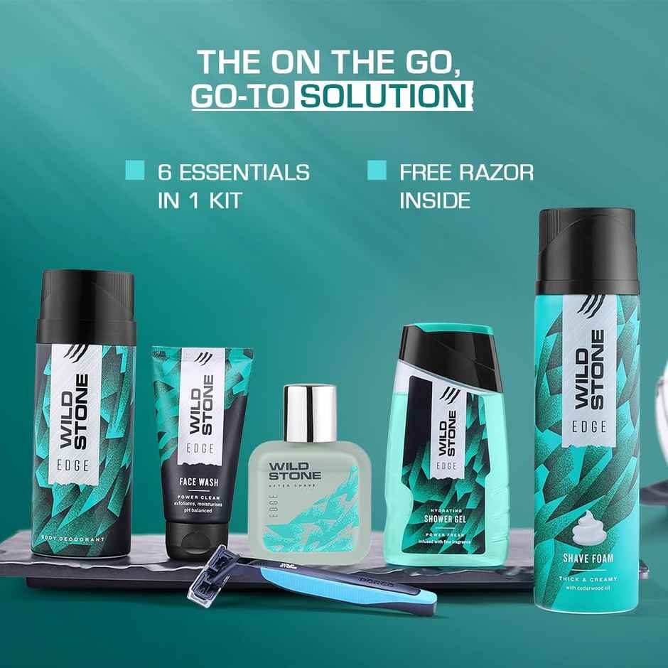 Wild Stone Edge Grooming Kit With Free Razor | Premium Grooming
