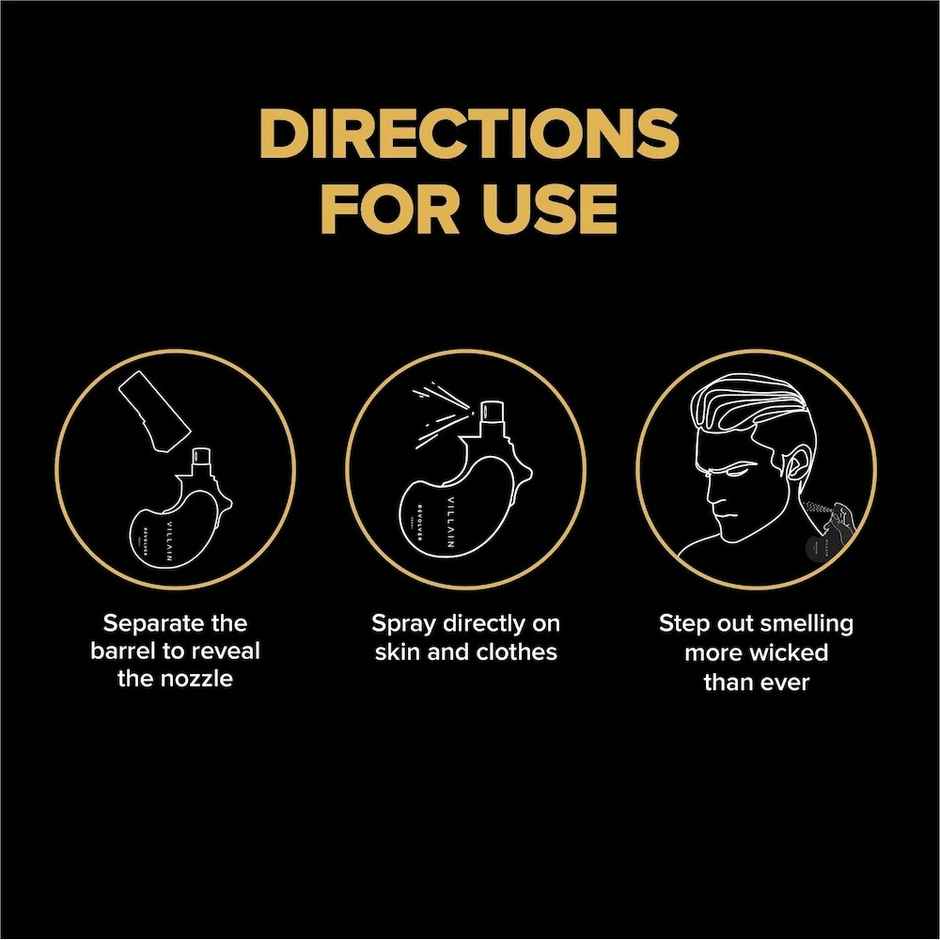 Villain Revolver Eau De Parfum For Men Gold Edition Eau De Perfume Premium Long Lasting