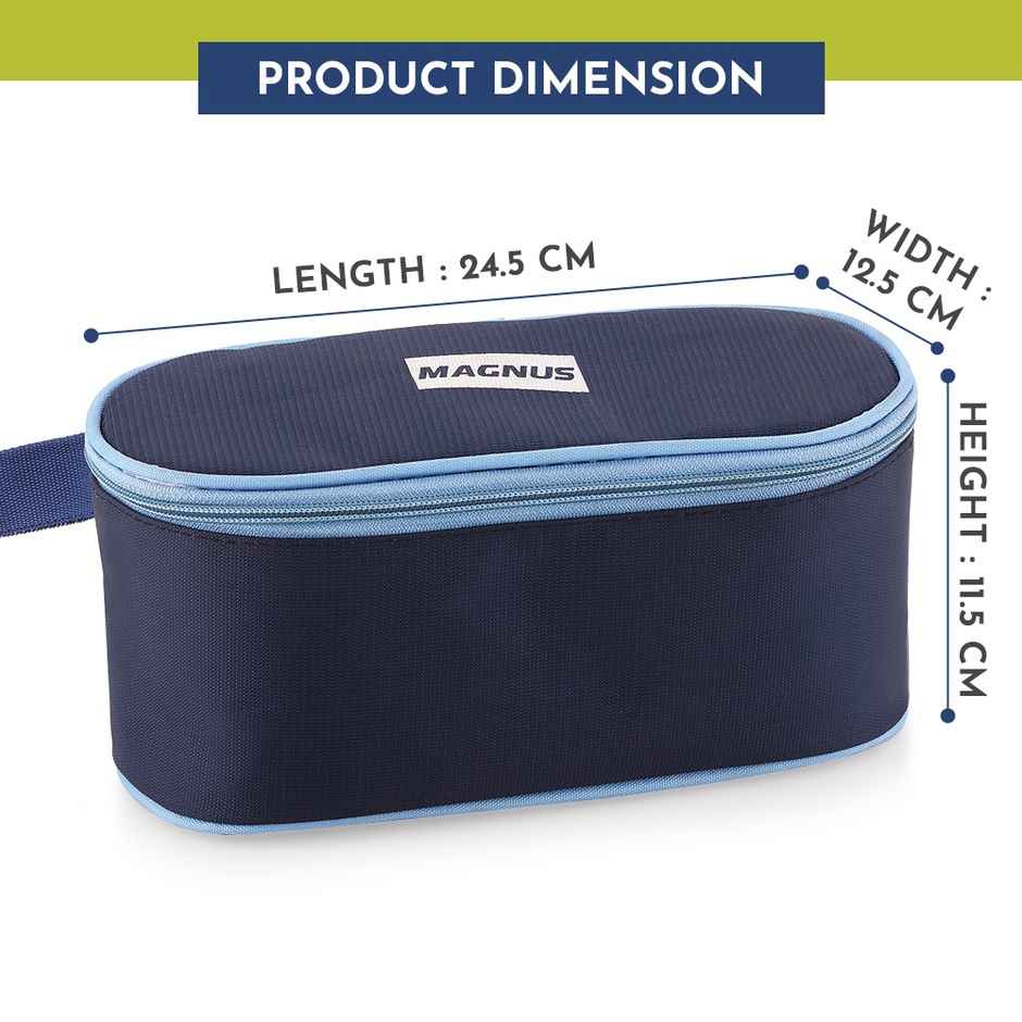 Magnus Microwave Safe Olive 3 Lunch Box Set | Stainless Steel Containers | Insulated Bag