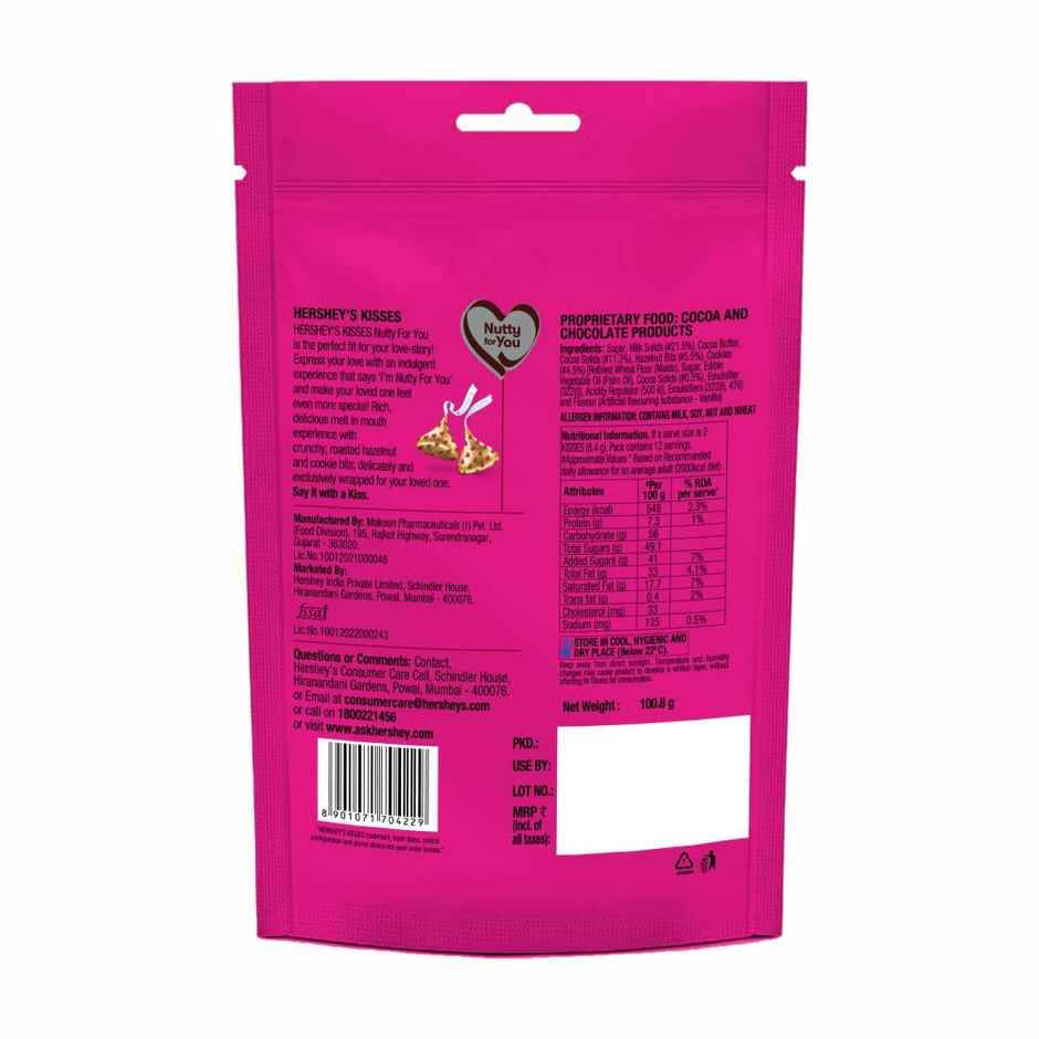 Hershey's Kisses Hazelnut 'N' Cookies Chocolate Share Bag