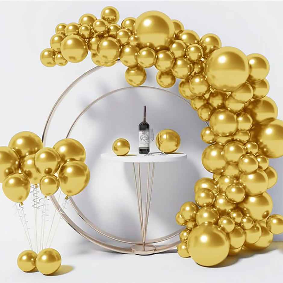 Just Party Golden Chrome Metallic Balloons Pack Of 25 For Birthday Party Decoration
