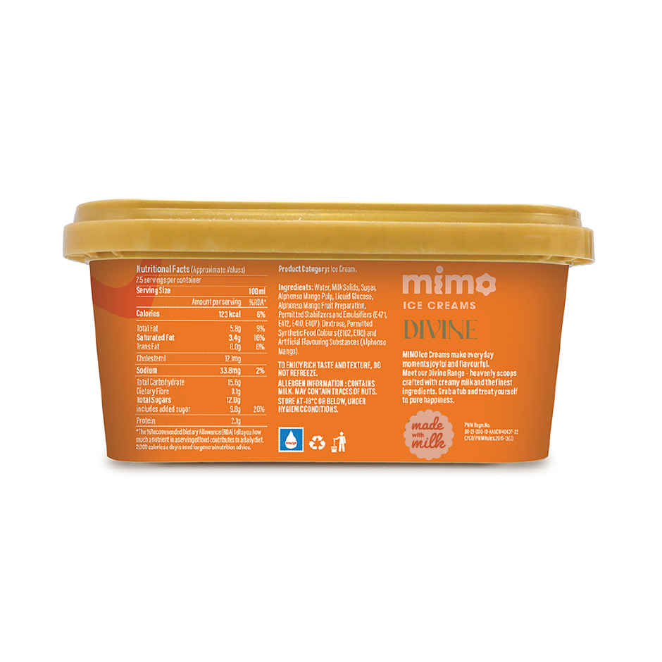 Mimo Alphonso Mango Divine Ice Cream Tub