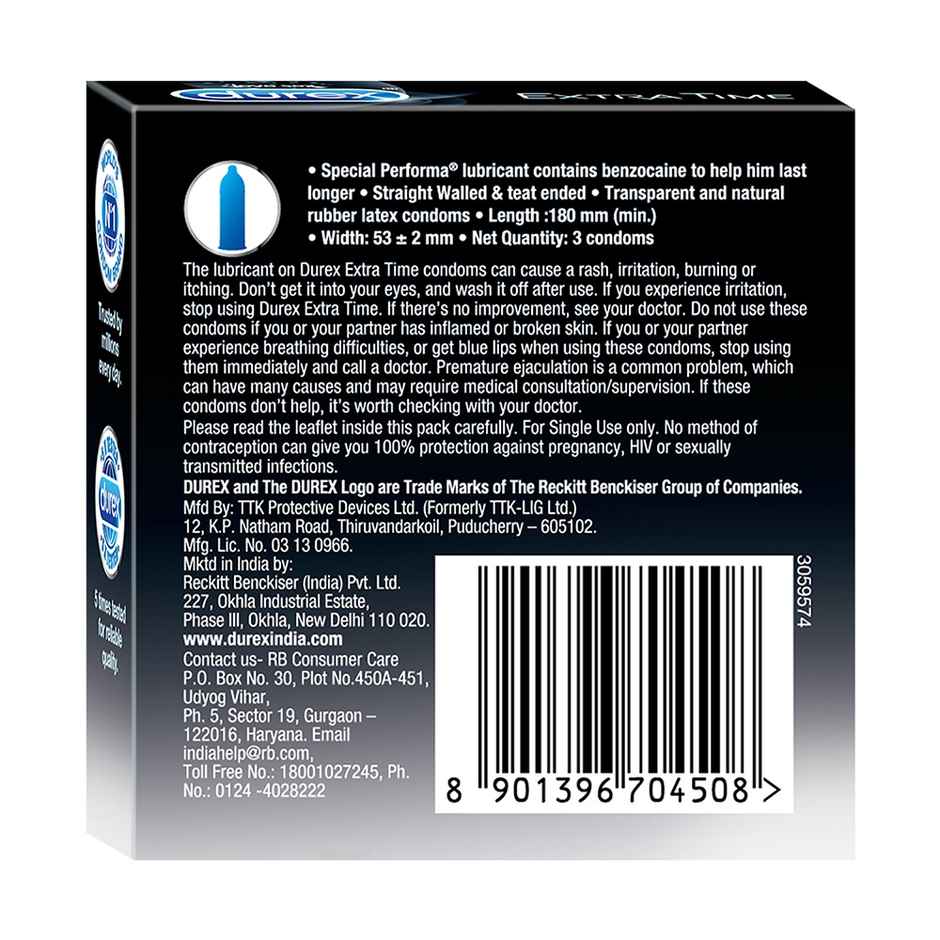 Durex Extra Time Condom | Personal Care Product