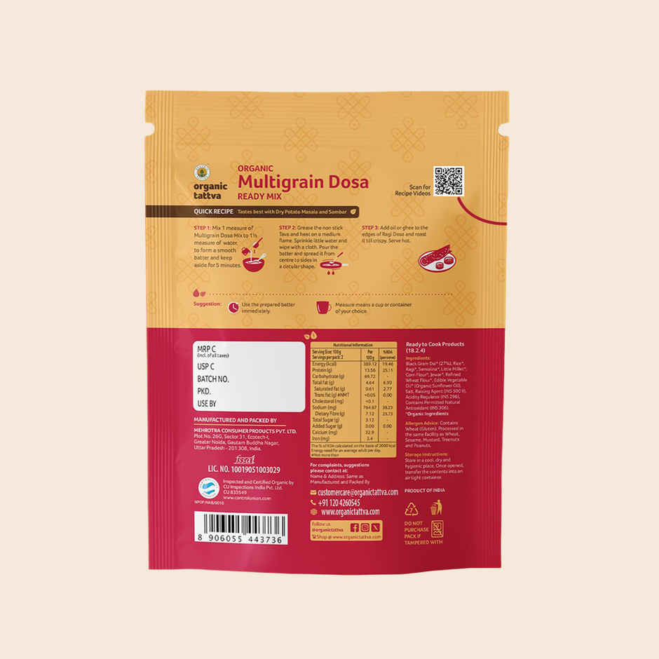 Organic Tattva Multigrain Dosa Ready Mix