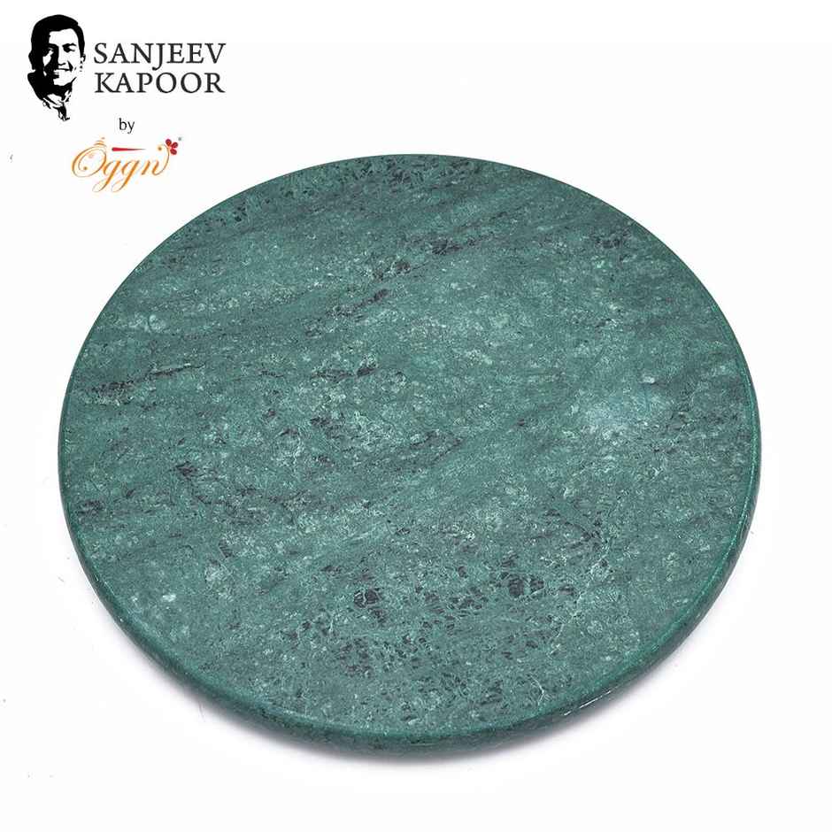 Sanjeev Kapoor by OGGN Granite |Green Marble| Chakla/Rolling Pin Board/Roti & Chapati Maker - 9 Inch