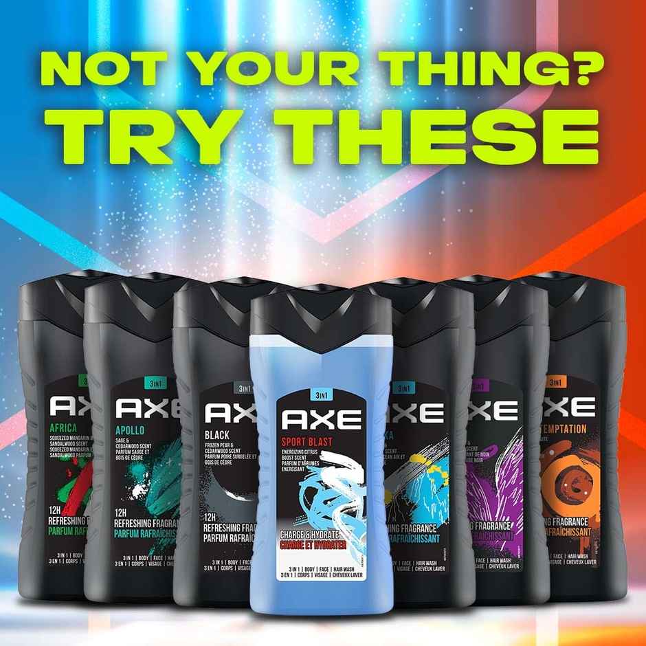 Axe Sports Blast 3-in-1 Body,Face & Hair Wash For Men