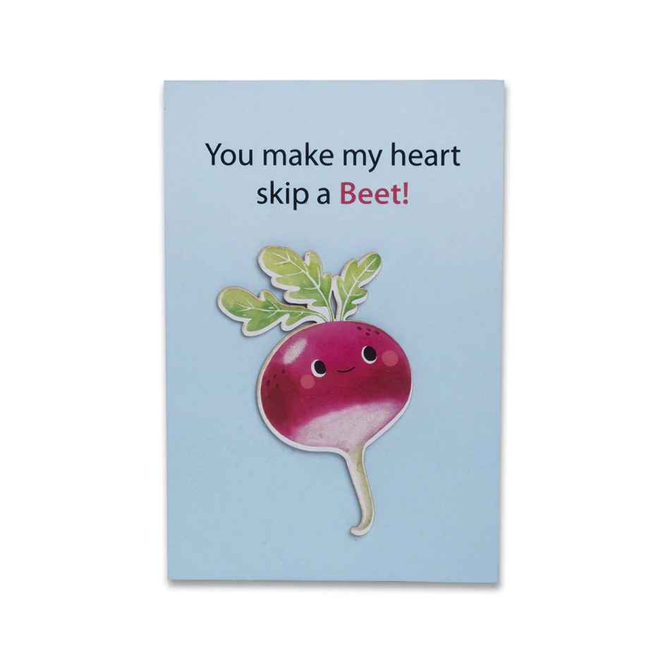 Itsy Bitsy 3d Greeting Card & Envelope Skip a Beet 4 x 6 Inch Approx 2 Pc Lb