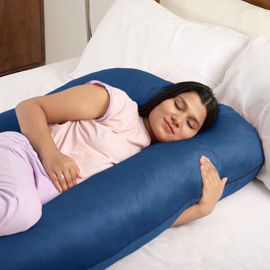 Maternity Pillow for Pregnancy Support | G Shape | Super Soft & Machine Dark Blue