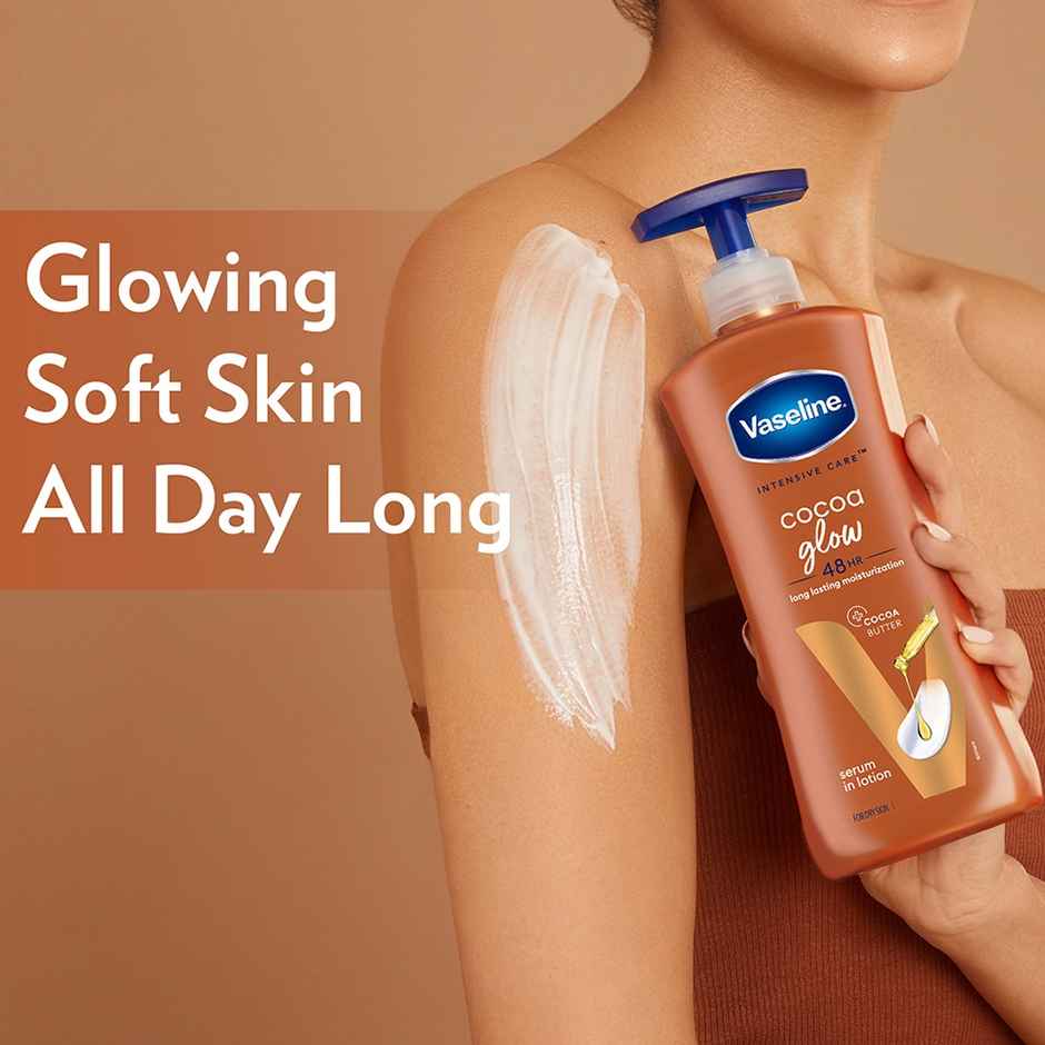 Vaseline Cocoa Glow Serum In Lotion100% Pure Cocoa & Shea Butter For Glowing & Soft Skin