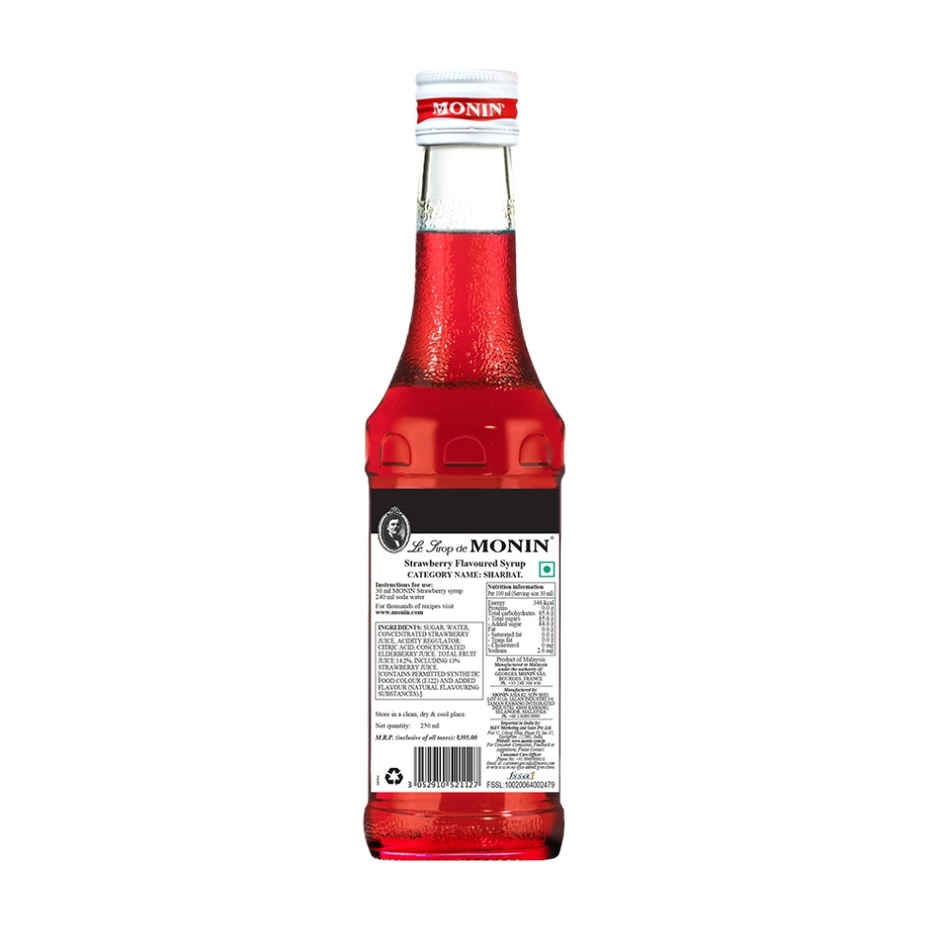 Monin Strawberry Syrup For Cocktail | Mocktails |Slush