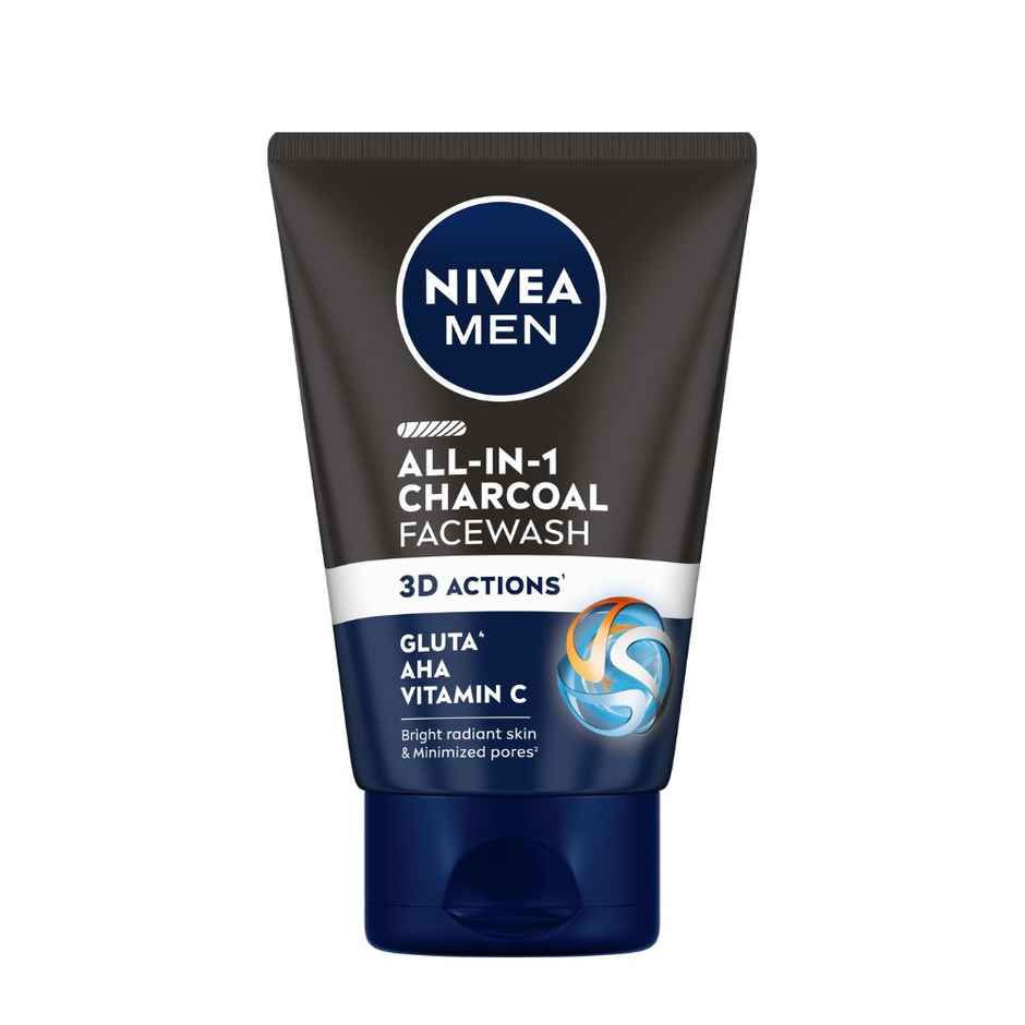 Nivea Men Dark Spot Reduction Face Cream (75ml) & Nivea Men Face Wash All In 1 Charcoal (100g) & Nivea Fresh Active Underarm Roll On 72H Protection (50ml) Combo