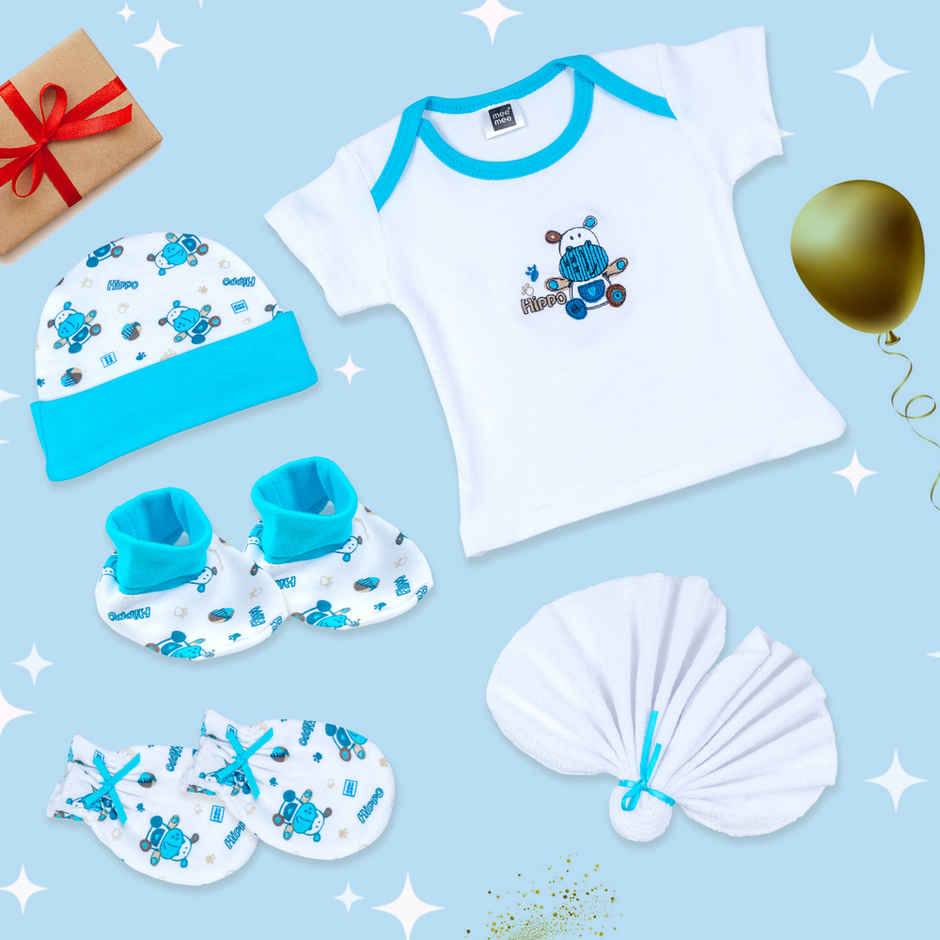 Mee Mee Soft Cotton Newborn Clothing Hamper Baby Gift Set | Blue