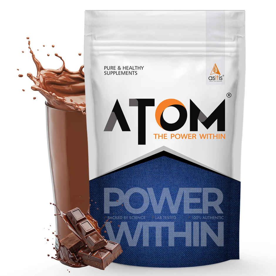 AS-IT-IS ATOM PWR Whey XL Protein Powder with DigeZyme 1kg | Double Rich Chocolate