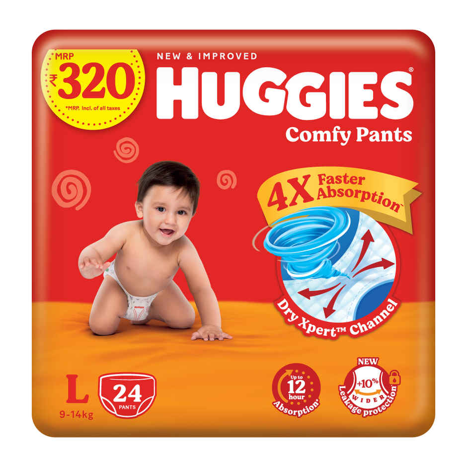Huggies Comfy Baby Diapers | Pant Style | L | 24 pcs
