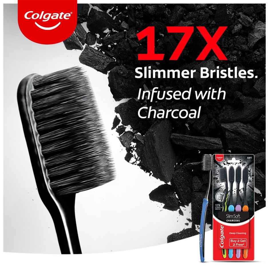 Colgate Slim Soft Charcoal Toothbrush Combo