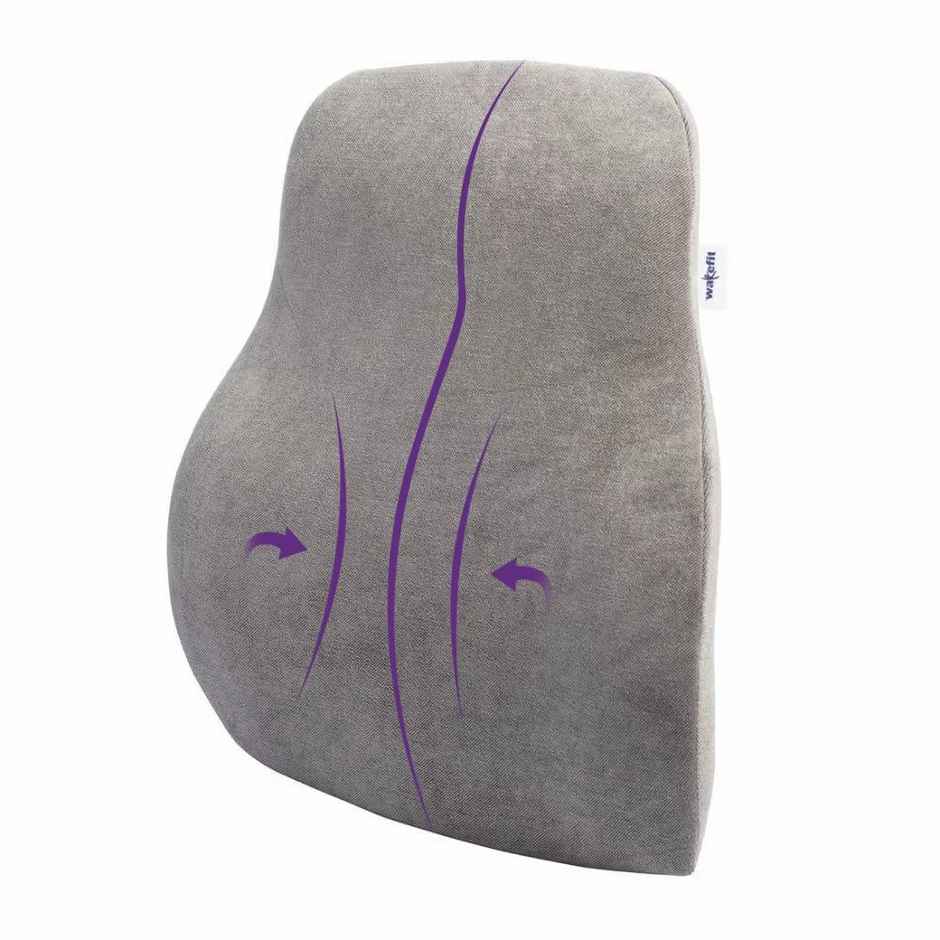 Wakefit Back Support Cushion | Lumbar, Lower Back & Upper Back Support ain Relief Grey