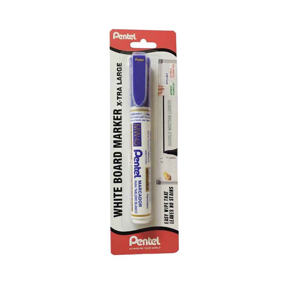 Pentel MW45 White Board Marker Bullet Tip Single Blue Ink