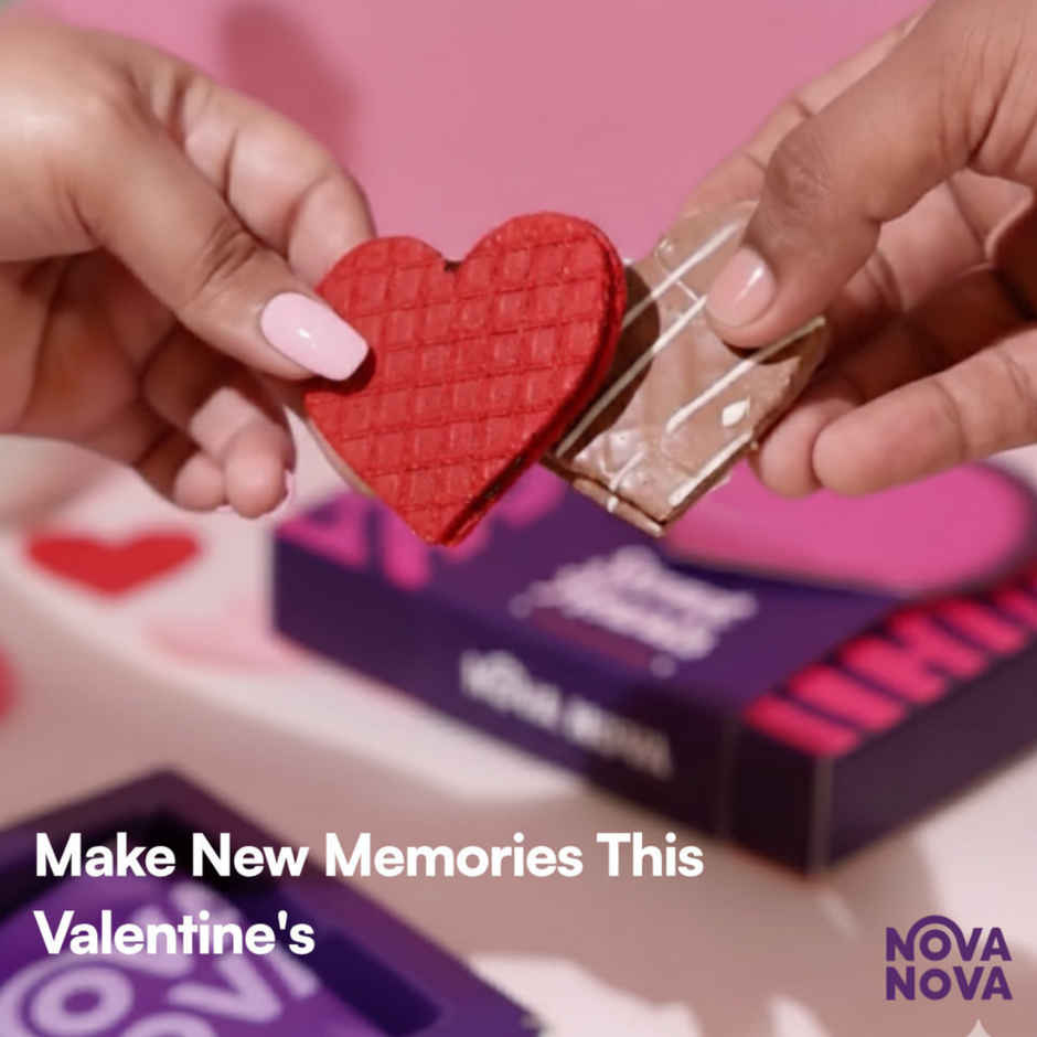 Nova Nova Heart Shaped Waffle Cookies & Chocolates | Assorted Sweet Hearts