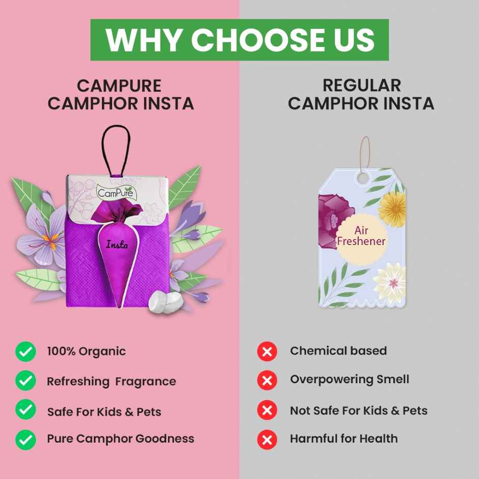 Campure Lavender Insta Cone Camphor Car Air Freshener