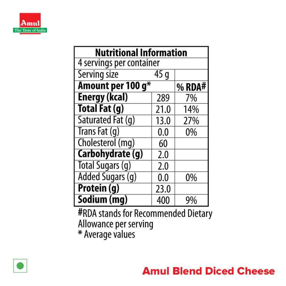 Amul Diced Cheese Blend