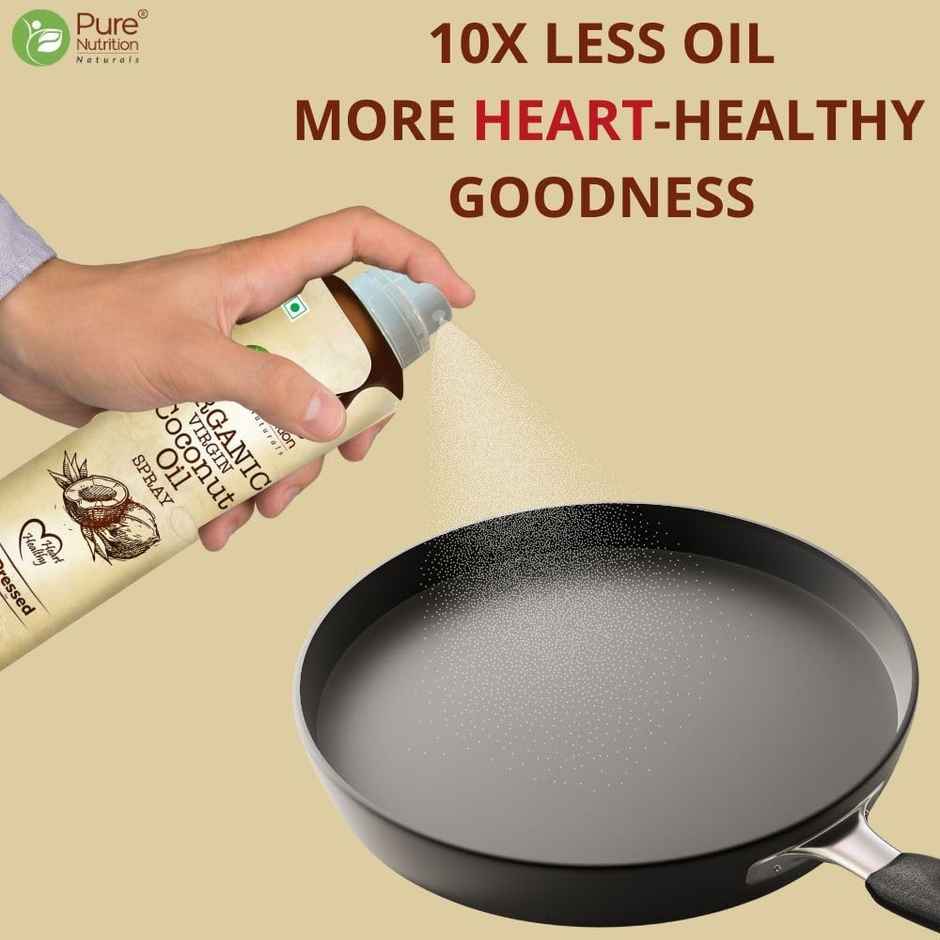 Pure Nutrition Organic Extra Virgin Coconut Oil Spray | Edible And Cold Pressed | Ideal For Cooking