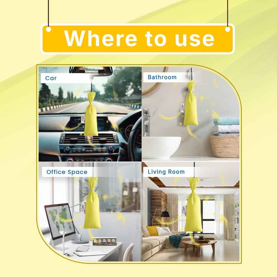 Citrus Camphor Pouch by Air Karpure | Car, Bathroom, Wardrobe & Room Freshener |From House of Cycle