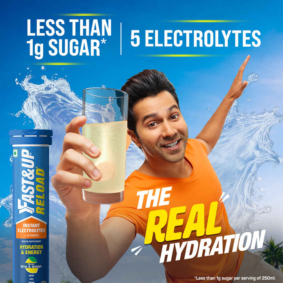 Fast&Up Reload Low Sugar Instant Hydration With 5 Essential Electrolytes | Lime&Lemon