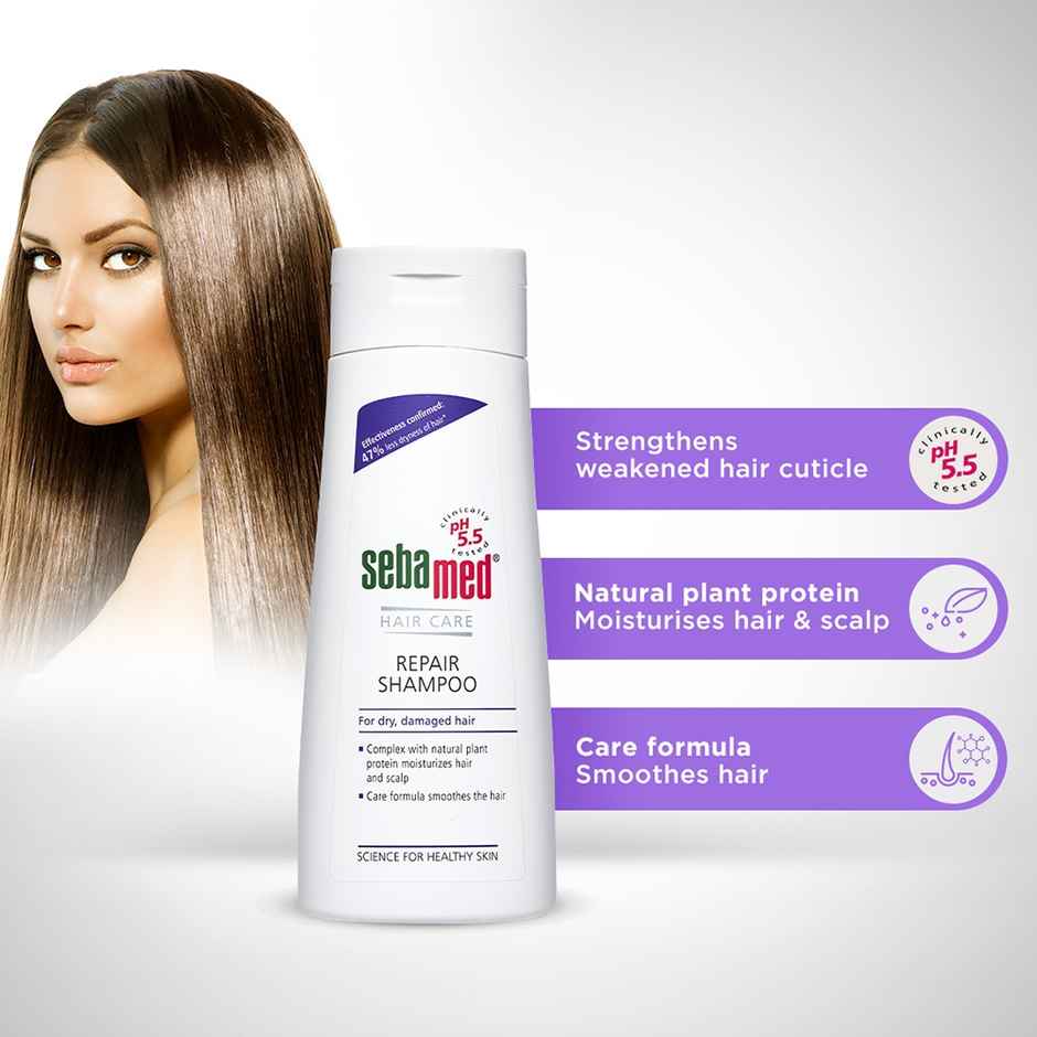 Sebamed Hair Repair Shampoo | pH5.5 | 47% less hair-dryness confirmed