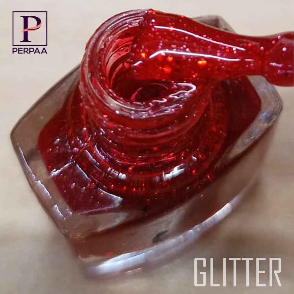 PERPAA Beauty Glitter Nail Paint | Red Glitter