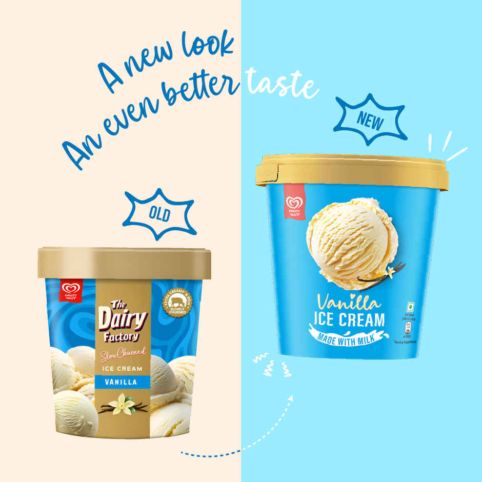 Kwality Wall'S The Dairy Factory Vanilla Ice Cream Tub (700ml) & Hershey'S Chocolate Syrup | Topping Sauce (180g) Combo