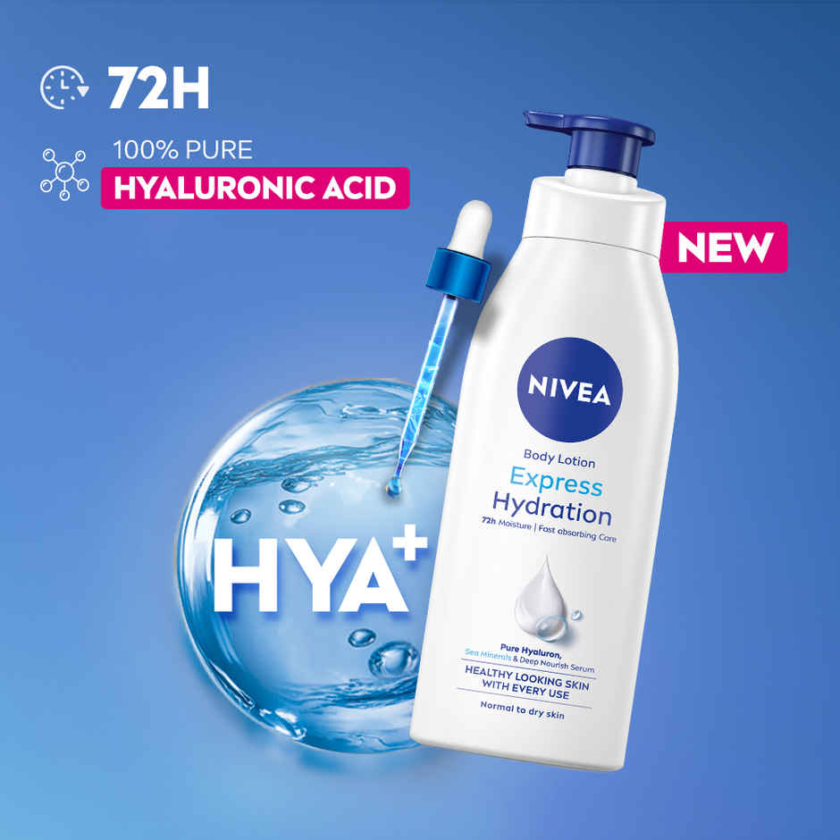 NIVEA Express Hydration Body Lotion|Sea Minerals & Deep Moisture Serum|Non Greasy
