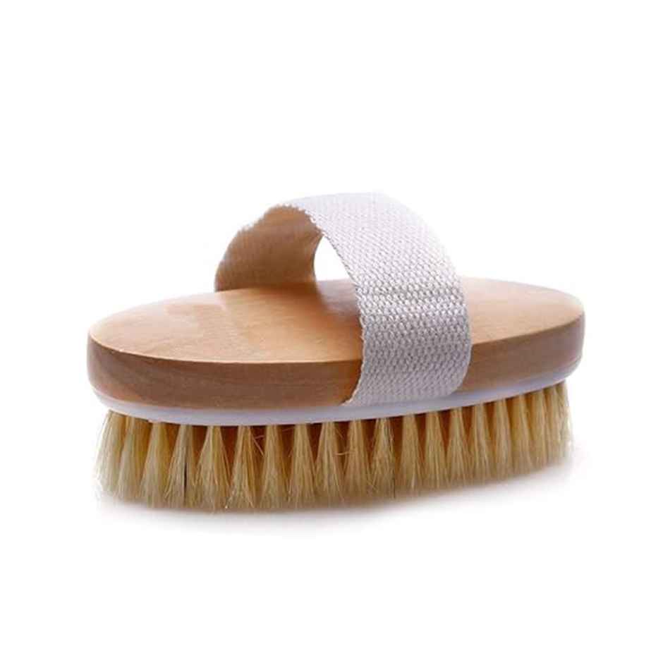 Sanfe Dry Brush Body Scrubber For Dead Skin Wooden Bath Brush Dry Brushing Exfoliate & Soften Skin