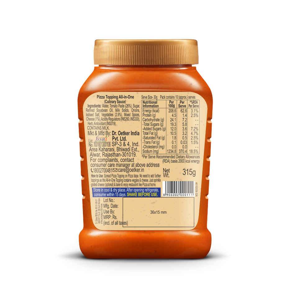 Dr. Oetker FunFoods Pizza Topping All-in-One Sauce