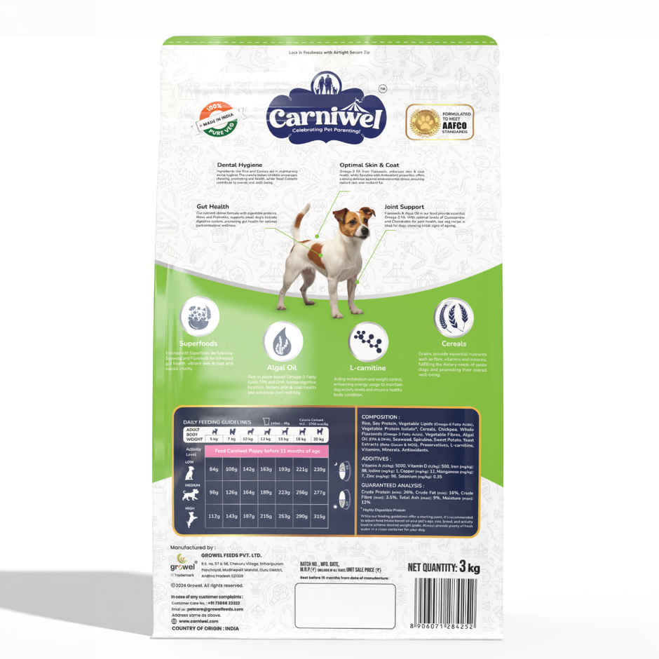 Carniwel Veg With Superfoods Dry Dog Food For Small Breed, Adult