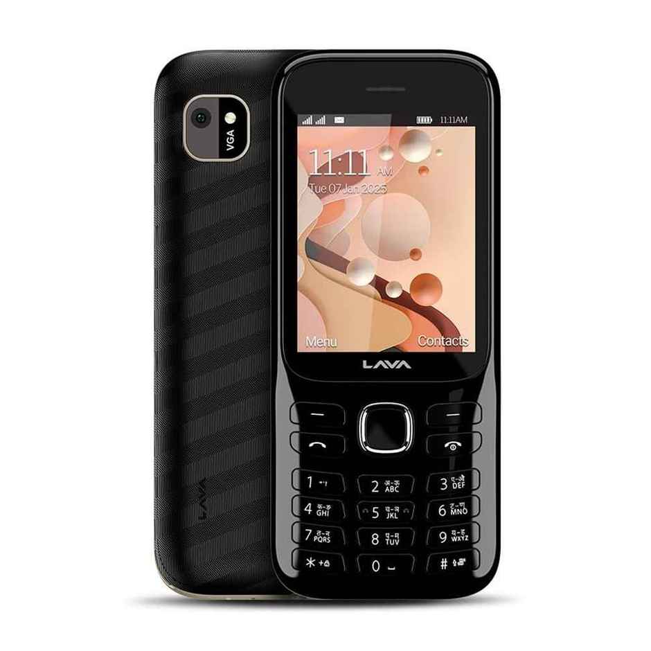 Lava Gem 2025 Dual Sim Keypad Phone 2.8 inch Display, Camera & Flash | 2575mAh Smart AI Black Gold
