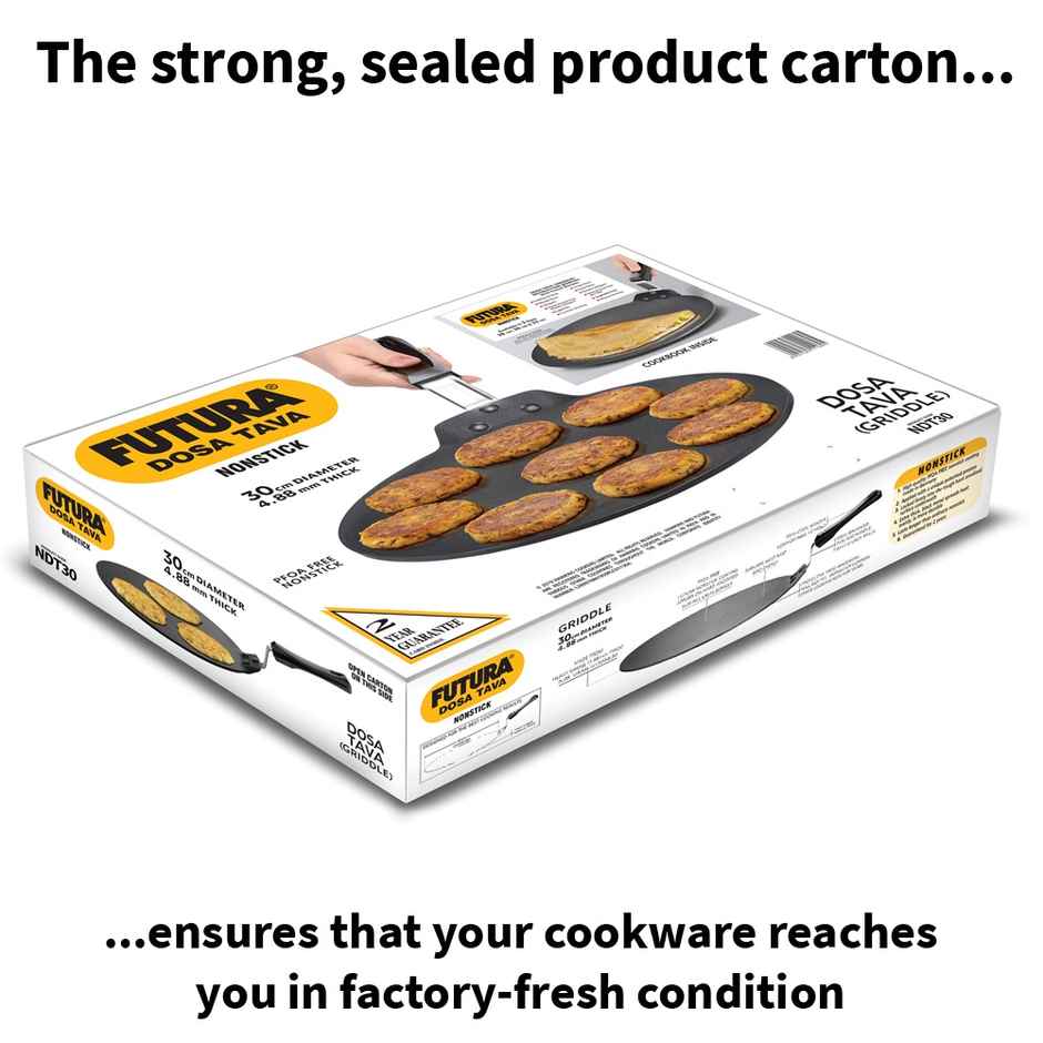 Hawkins Futura 30 Cm Dosa Tava Non Stick Dosa Tawa Flat Dosa Tawa - Black