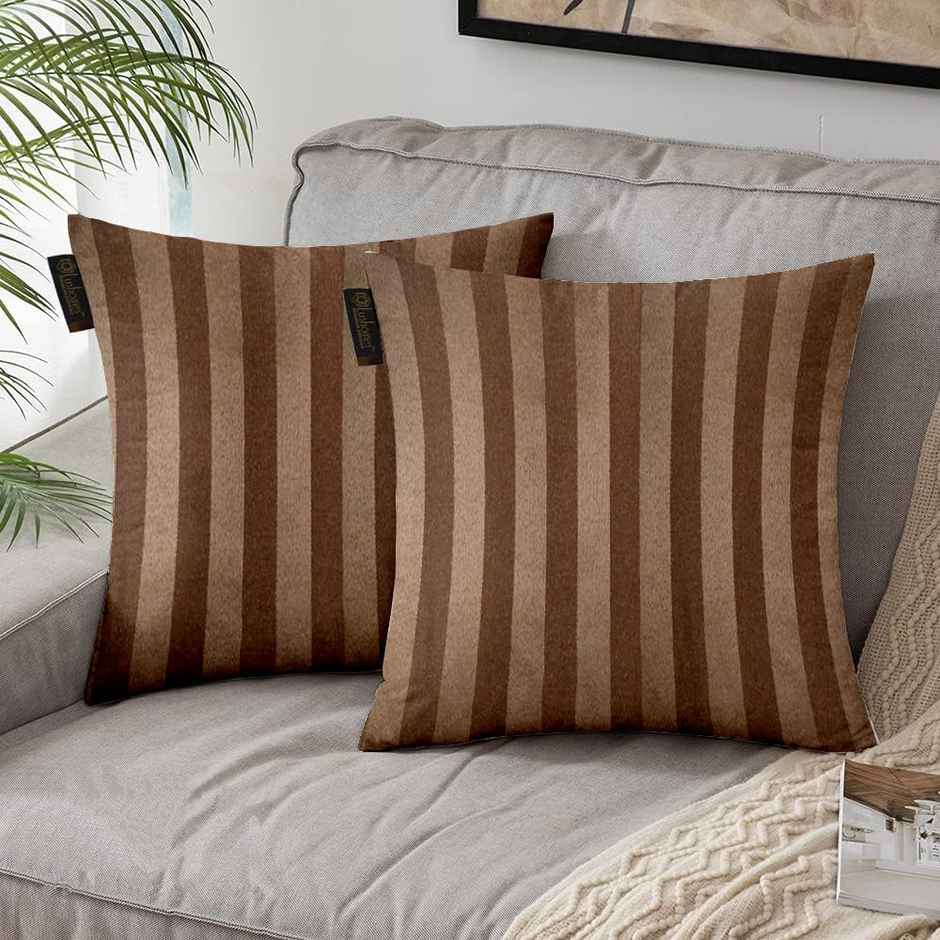 Lushomes Bolster Cushion Covers - Brown | 16 x 16 inch