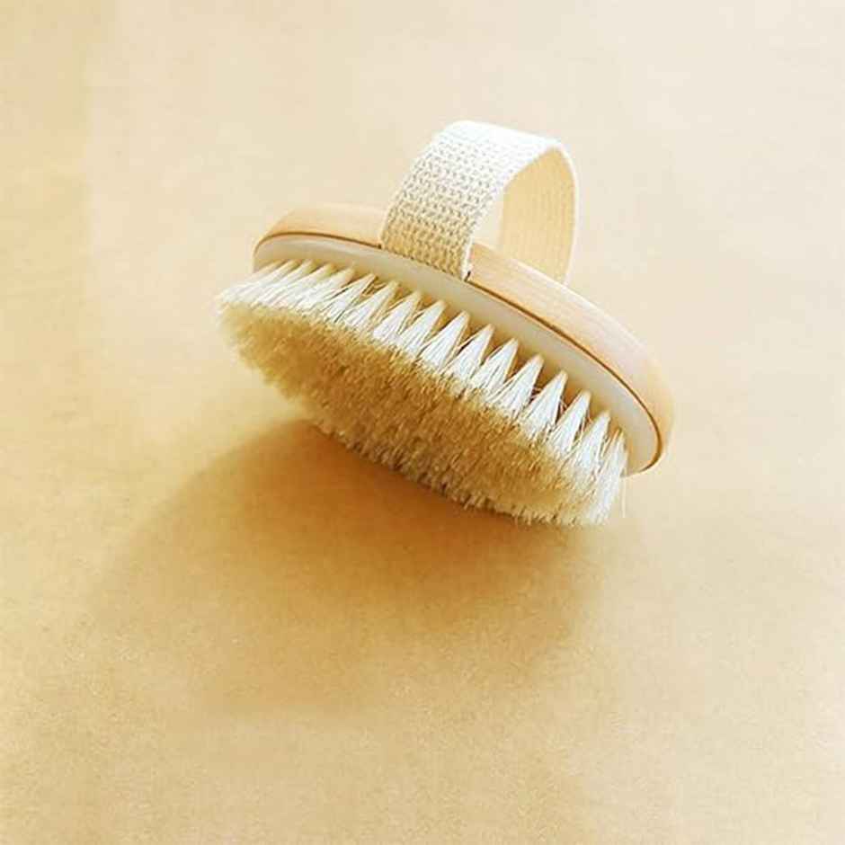 Sanfe Dry Brush Body Scrubber For Dead Skin Wooden Bath Brush Dry Brushing Exfoliate & Soften Skin