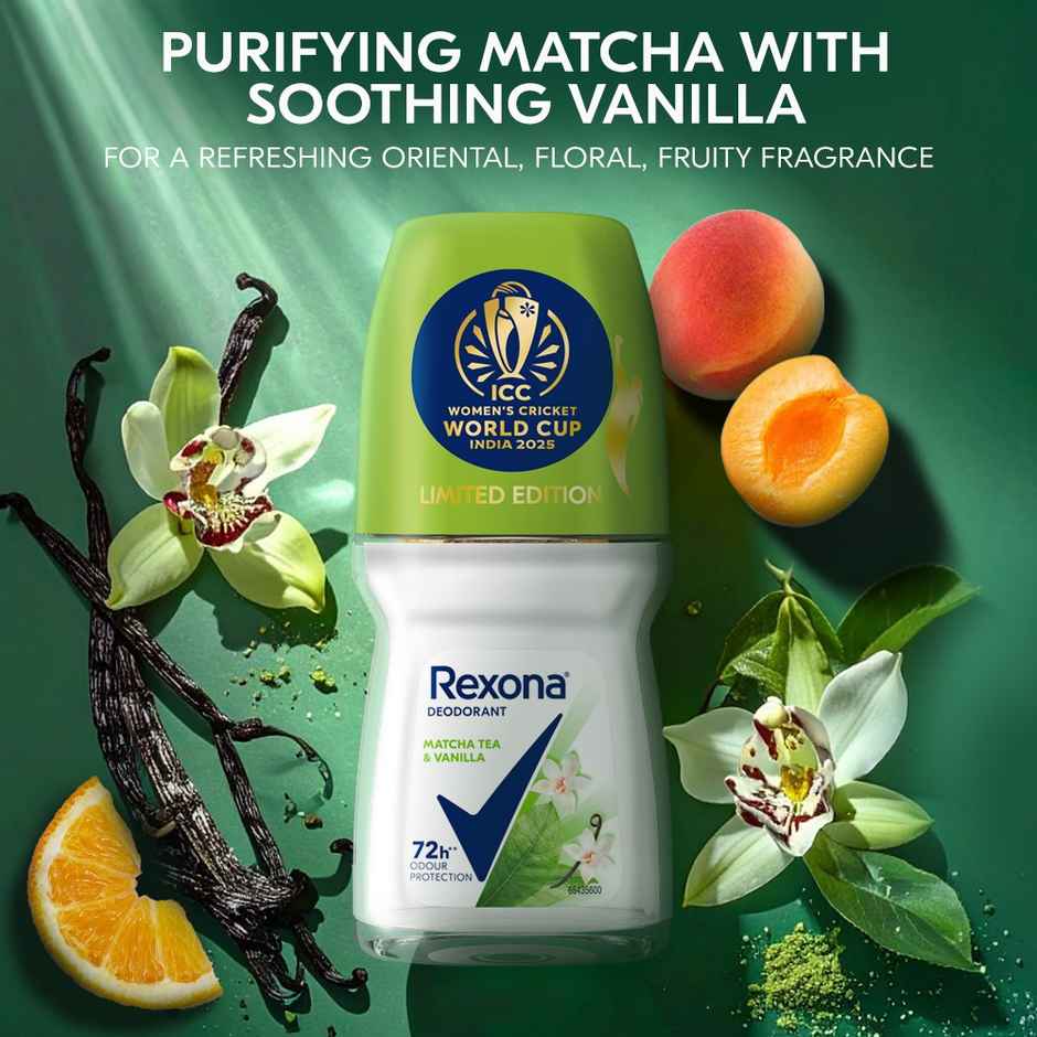 Rexona Antiperspirant Roll-On | Matcha Tea & Vanilla, 12-HSA & Glycerin