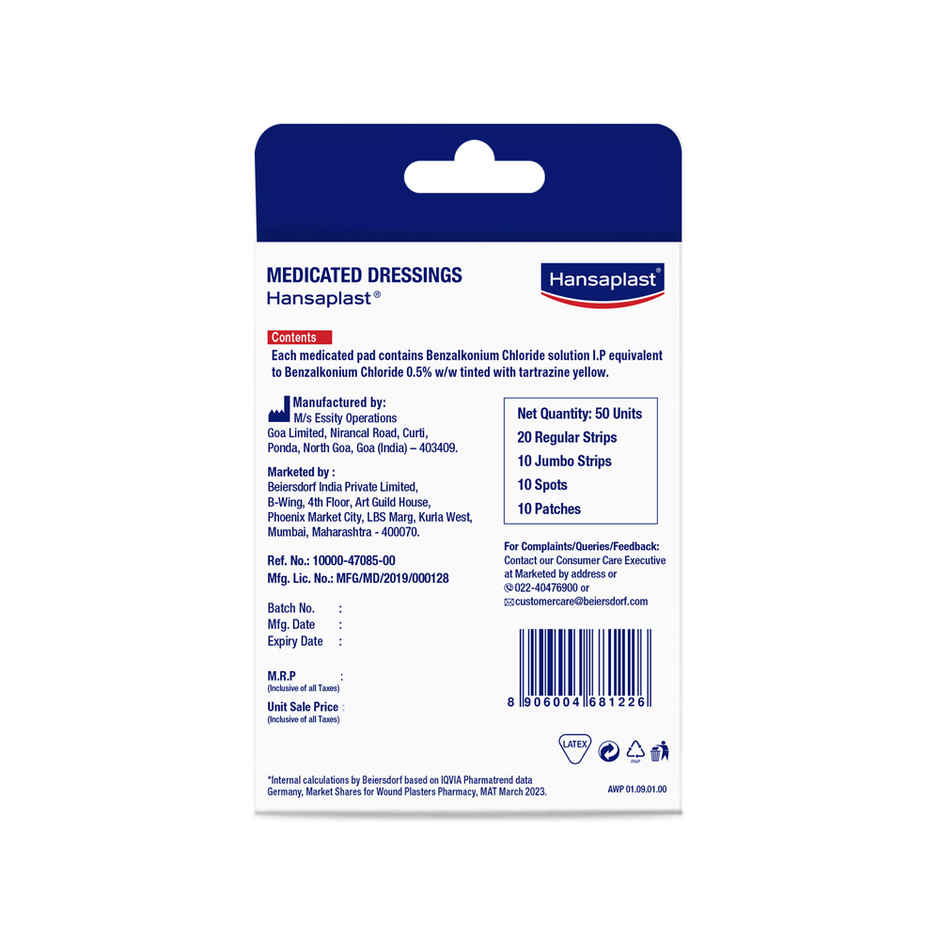 Hansaplast Assorted Antiseptic Bandages For Wound Protection