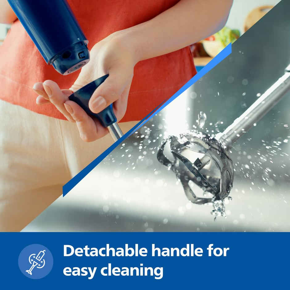 Philips HL1683 00 Hand Blender 300W with Steel Arm Easy Storage Blue