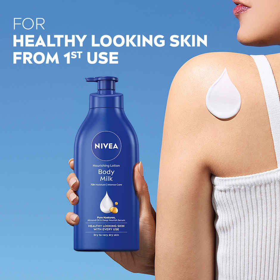 NIVEA Nourishing Body Lotion Body Milk|48 H Moisturization|2X Almond Oil|For Very Dry Skin