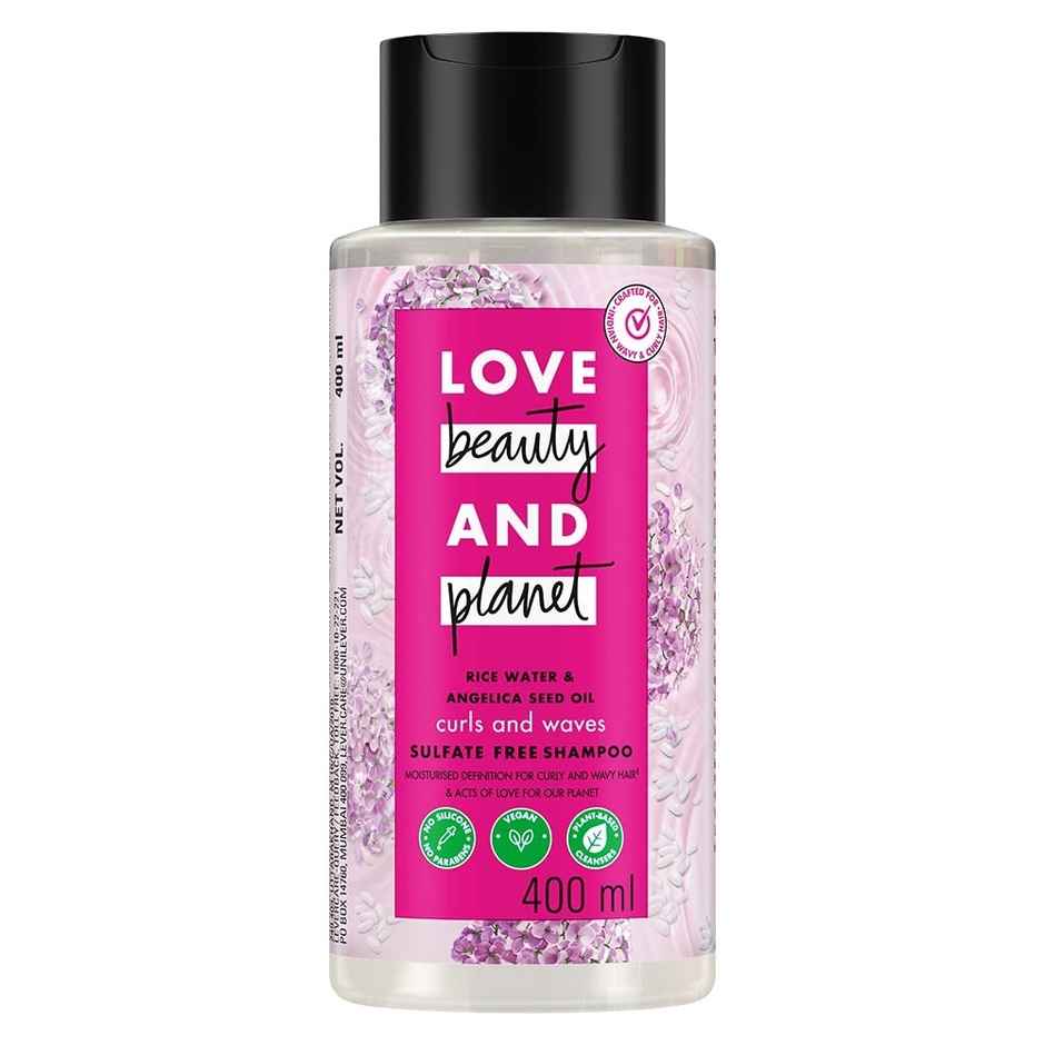Love Beauty And Planet Rice Water & Angelica Seed Oil Silicone Free Shampoo For Curly & Wavy Hair-