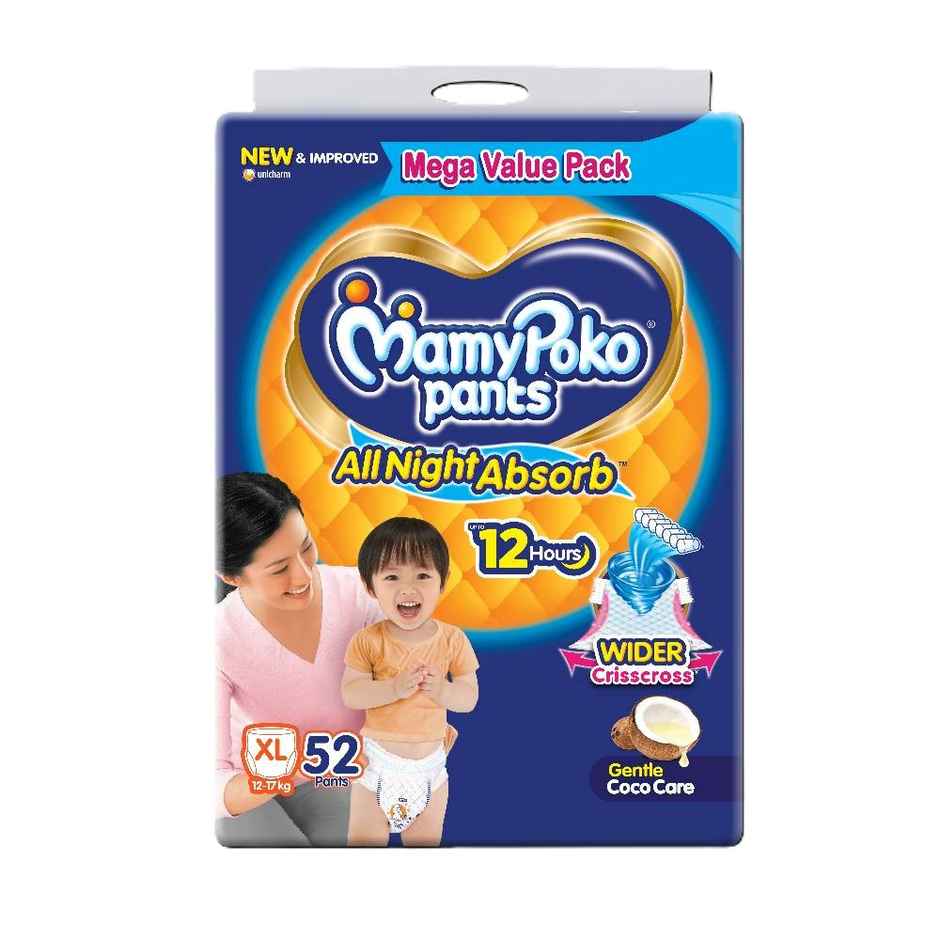Mamypoko Pants All Night Absorb Pant-Style Baby Diapers | Size XL (12-17 kg)